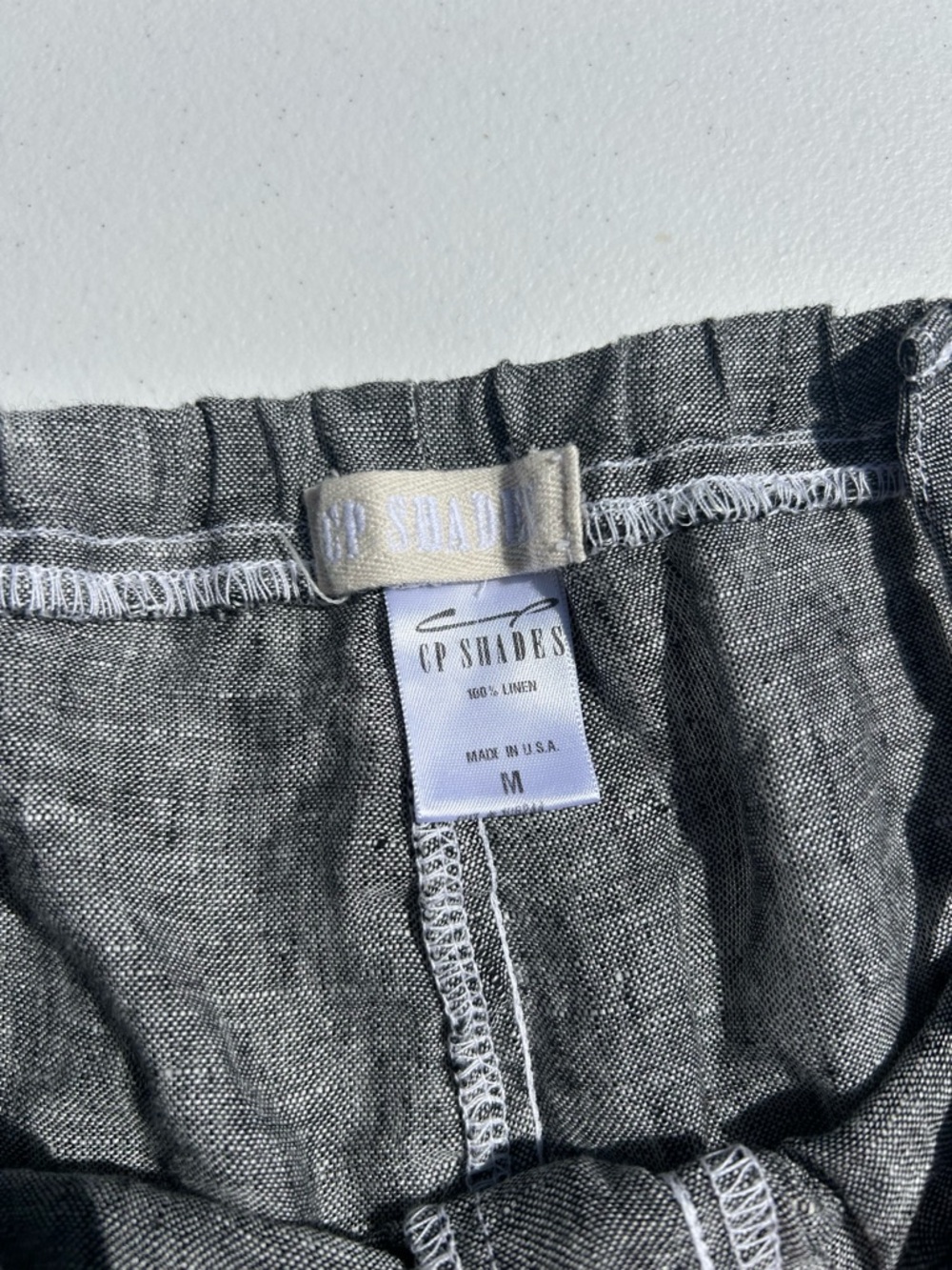 CP Shades Gray Linen Drawstring Waist Pants - Picture 4 of 7